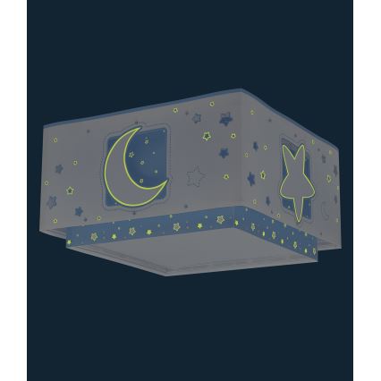 Dalber 63236T - Gyermek mennyezeti lámpa MOONLIGHT 2xE27/60W/230V kék