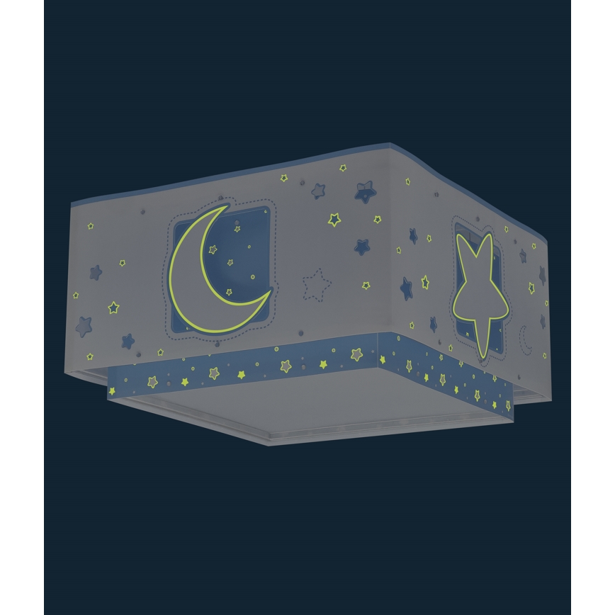 Dalber 63236T - Gyermek mennyezeti lámpa MOONLIGHT 2xE27/60W/230V kék