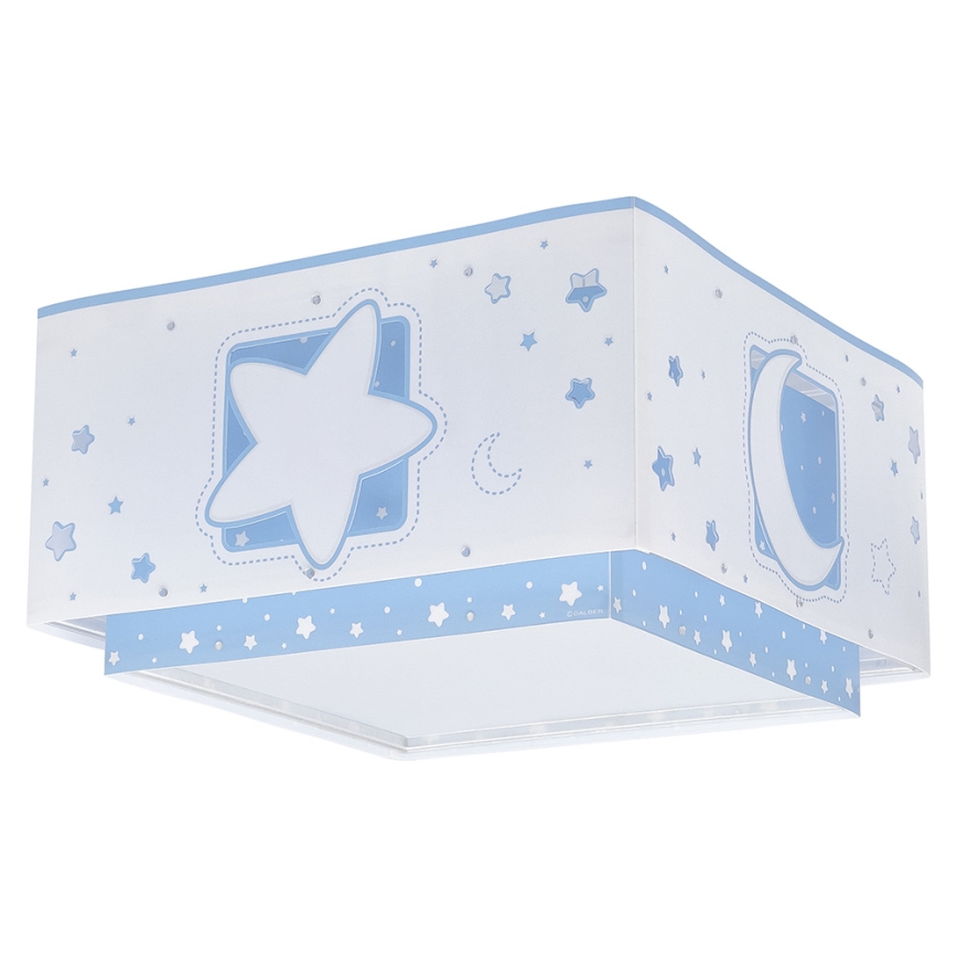 Dalber 63236T - Gyermek mennyezeti lámpa MOONLIGHT 2xE27/60W/230V kék