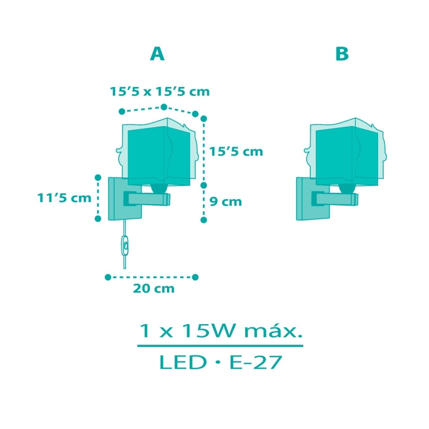 Dalber 63449 - Gyermek fali lámpa MERMAIDS 1xE27/60W/230V