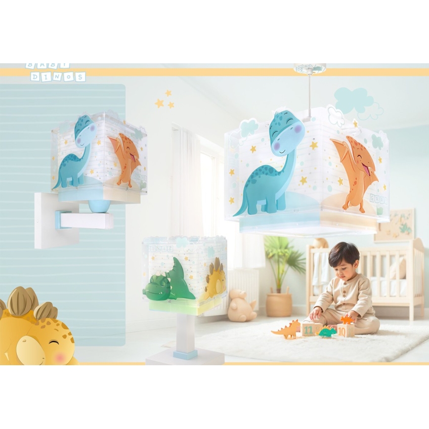 Dalber 63452 - Gyerek csillár BABY DINOS 1xE27/15W/230V, vidám, színes kivitel