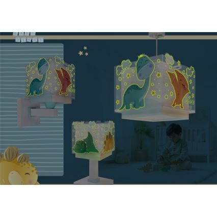 Dalber 63452 - Gyerek csillár BABY DINOS 1xE27/15W/230V, vidám, színes kivitel