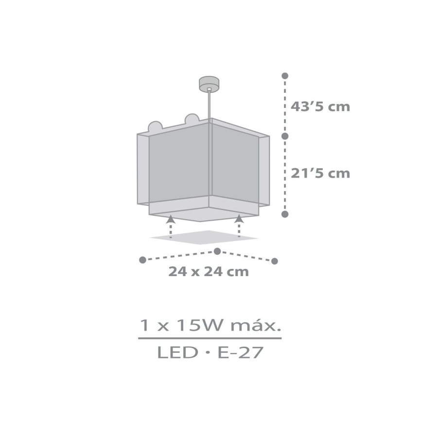 Dalber 64572 - Gyerek csillár LITTLE TEDDY 1xE27/60W/230V