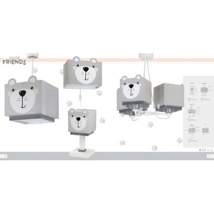 Dalber 64572 - Gyerek csillár LITTLE TEDDY 1xE27/60W/230V