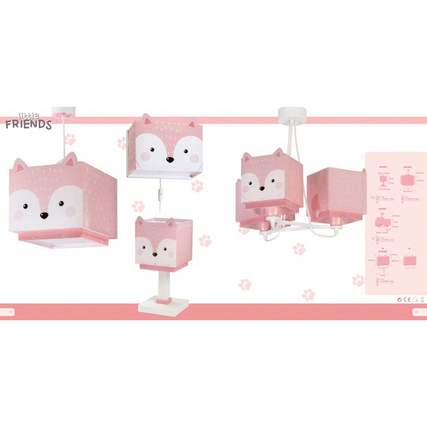 Dalber 64587 - Gyerek csillár LITTLE FOX 3xE27/60W/230V