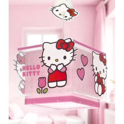Dalber 73262 - HELLO KITTY gyerekszoba csillár 1xE27/15W/230V rózsaszín