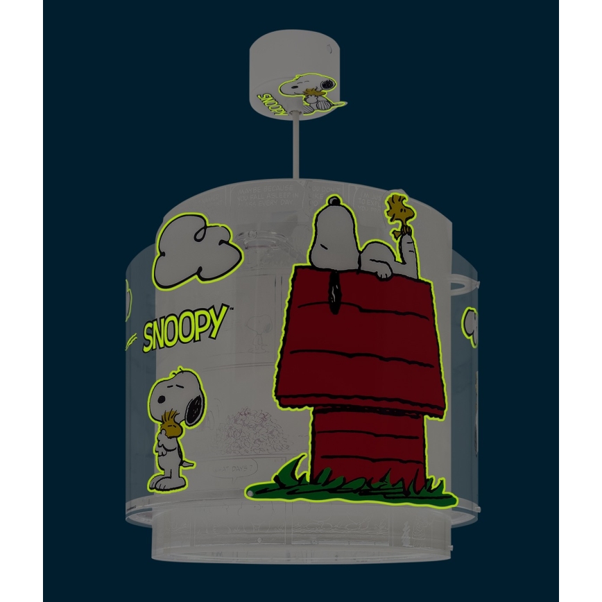 Dalber 76302 - Gyerek csillár SNOOPY 1xE27/15W/230V fehér/piros