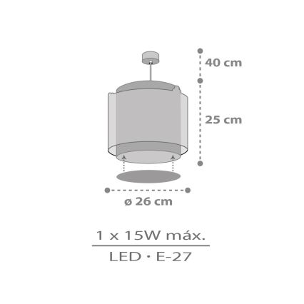 Dalber 76302 - Gyerek csillár SNOOPY 1xE27/15W/230V fehér/piros