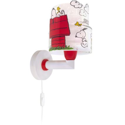 Dalber 76309 - Gyermek fali lámpa SNOOPY 1xE27/15W/230V fehér/piros