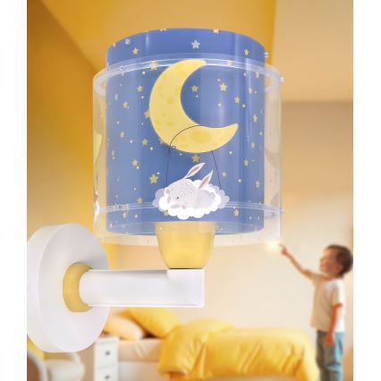 Dalber 76639 - Gyermekszobai falilámpa MOON DREAMS 1xE27/15W/230V kék