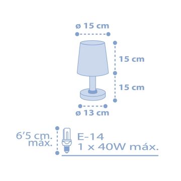 Dalber 82211T - Gyermeklámpa STAR LIGHT 1xE14/40W/230V kék