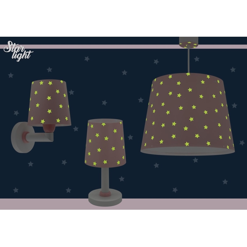 Dalber 82212S - Gyermekcsillár STAR LIGHT 1xE27/60W/230V rózsaszín