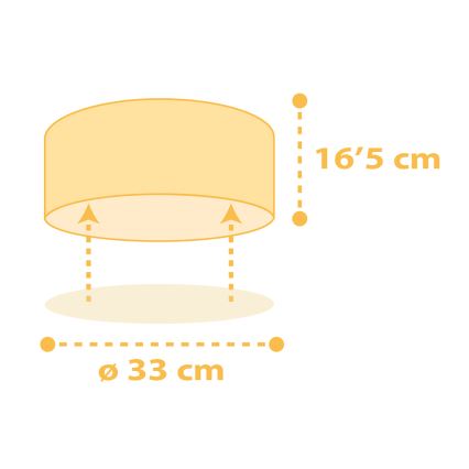 Dalber 82216A - Gyermek mennyezeti lámpa STAR LIGHT 2xE27/60W/230V sárga