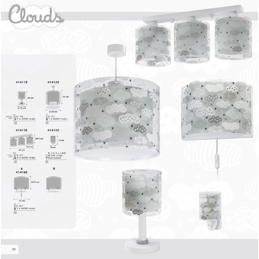 Dalber D-41415E - LED éjjeli lámpa aljzatba CLOUDS 1xE14/0,5W/230V