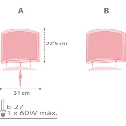 Dalber D-41448 - Gyerek fali lámpa SECRETS 1xE27/60W/230V