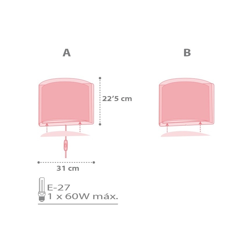 Dalber D-41448 - Gyerek fali lámpa SECRETS 1xE27/60W/230V