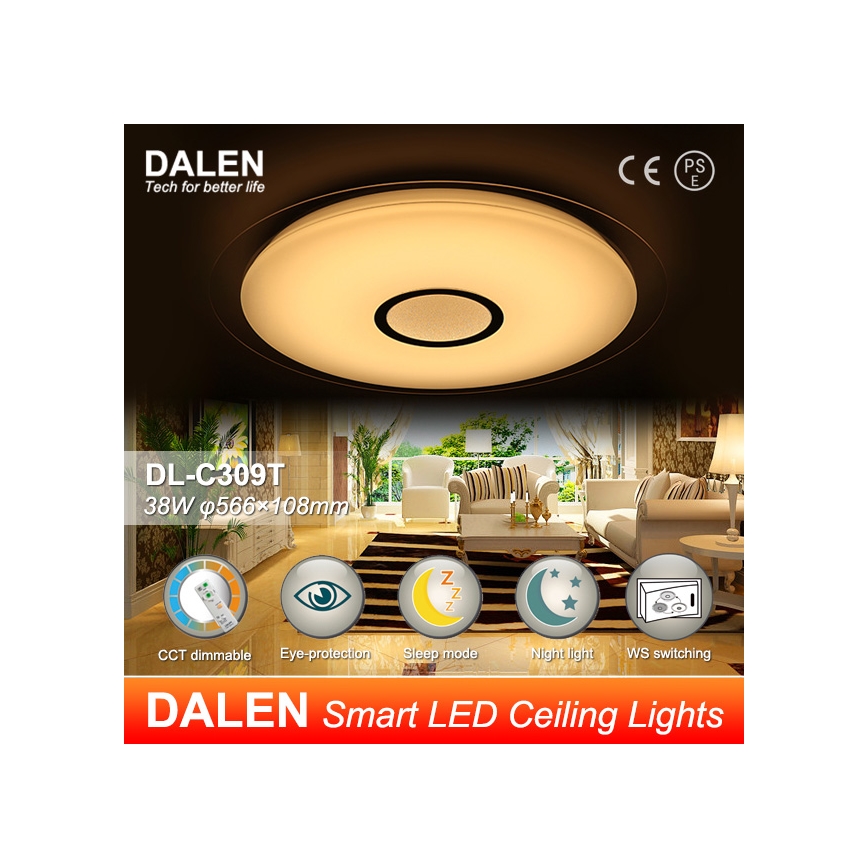 Dalen DL-C309T - LED szabályozható mennyezeti lámpa CLASSIC LED/38W/230V