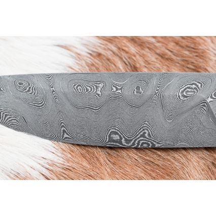 Damaszkuszi vadászkés 11,8 cm dió/szarvas agancs