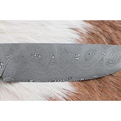 Damaszkuszi vadászkés 11,8 cm dió/szarvas agancs