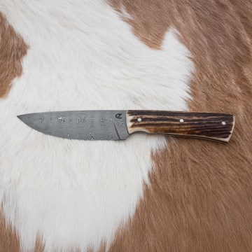 Damaszkuszi vadászkés 11 cm szarvas agancs