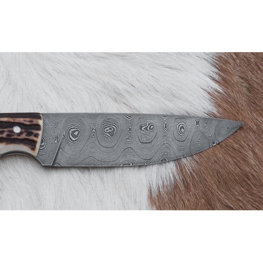 Damaszkuszi vadászkés 11 cm szarvas agancs
