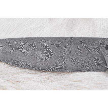 Damaszkuszi vadászkés 12 cm kőris/szarvas agancs