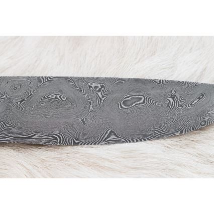 Damaszkuszi vadászkés 12 cm kőris/szarvas agancs