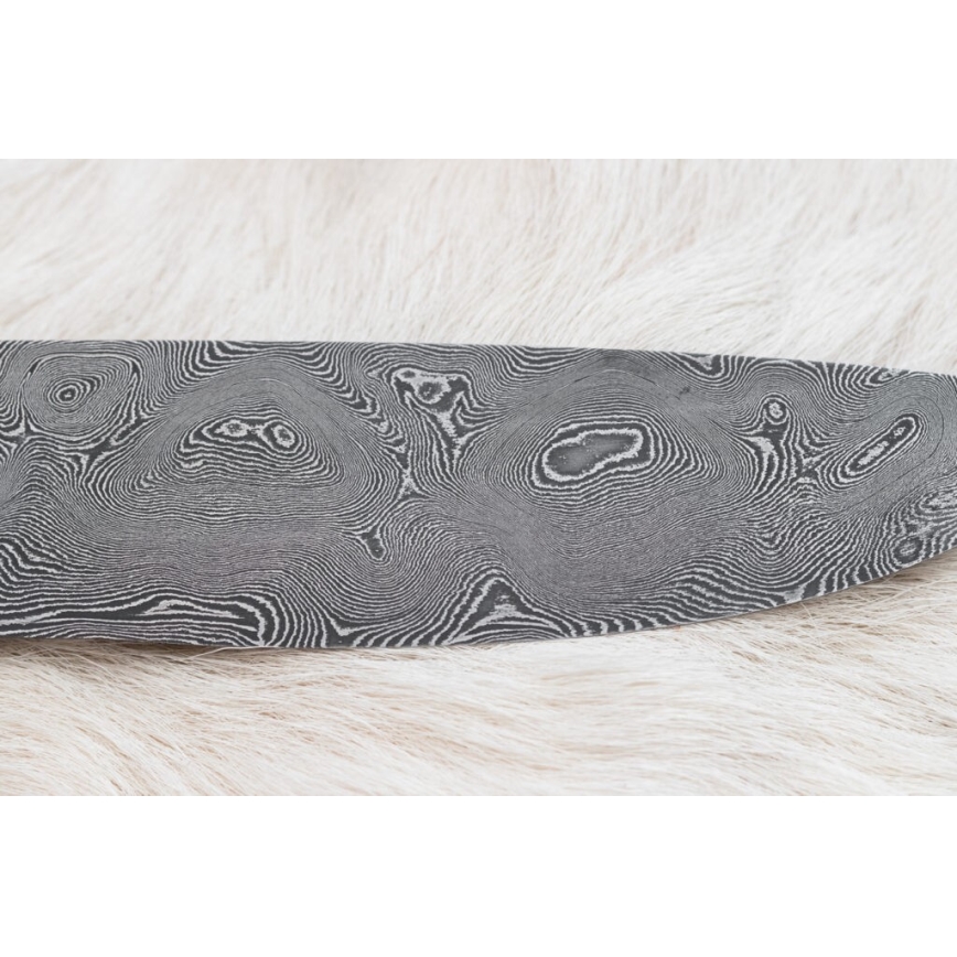 Damaszkuszi vadászkés 12 cm kőris/szarvas agancs