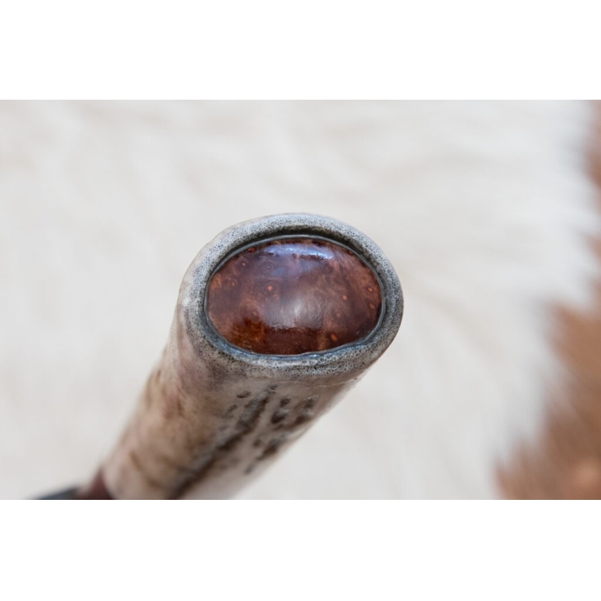 Damaszkuszi vadászkés 12 cm kőris/szarvas agancs