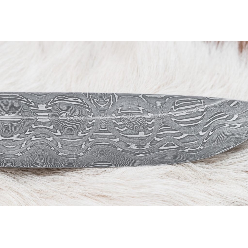 Damaszkuszi vadászkés 13 cm nyárfa/ébenfa