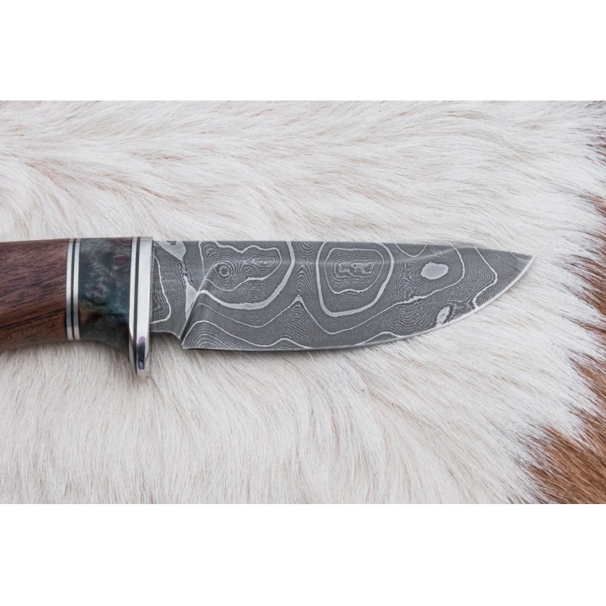 Damaszkuszi vadászkés 9,7 cm dió/juhar