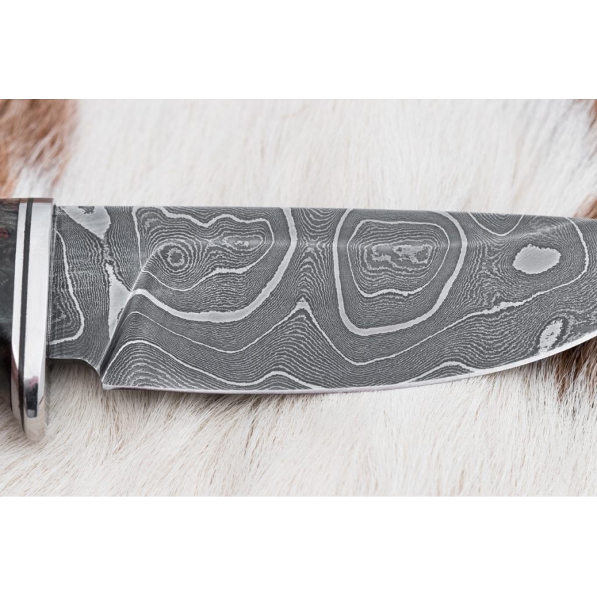 Damaszkuszi vadászkés 9,7 cm dió/juhar