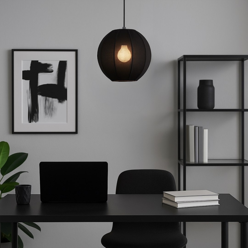 DANA kábeles függőlámpa 1×E27/15W/230V, Ø 25 cm, fekete