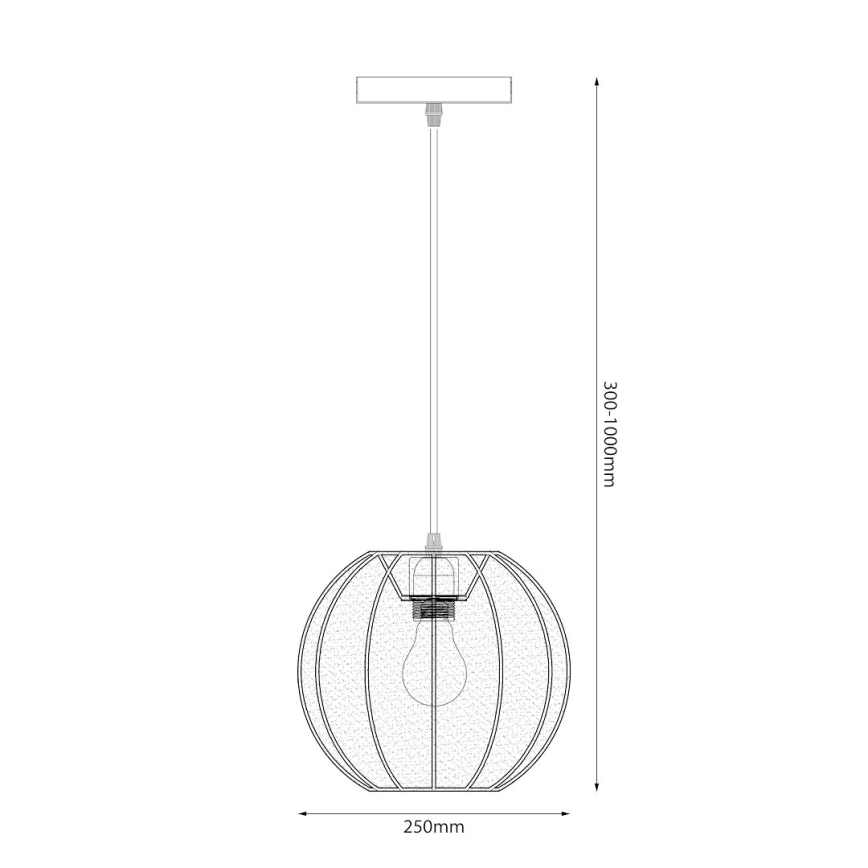 DANA kábeles függőlámpa 1×E27/15W/230V, Ø 25 cm, fekete