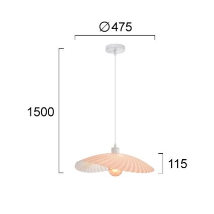 DANCE zsinóros függeszték 1xE27/40W/230V, rózsaszín