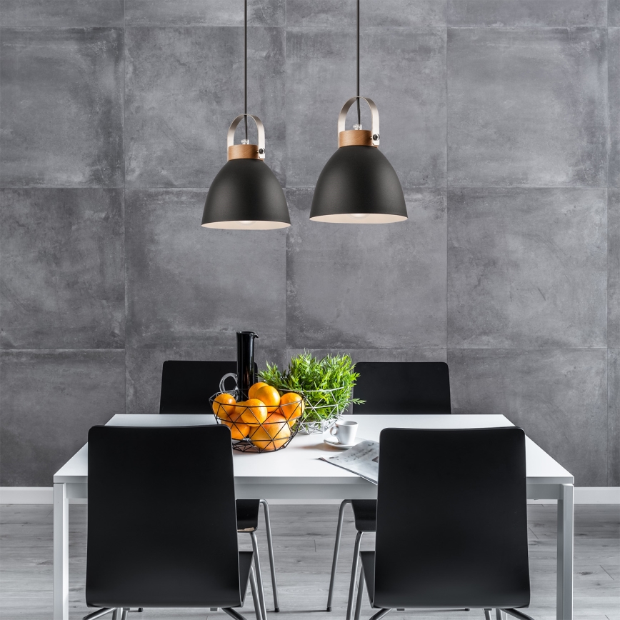 Lámpa zsinóron DANIELLE 2xE27/60W/230V bükk