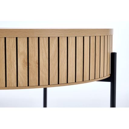DANTE dohányzóasztal, átmérő 67 cm, barna/fekete