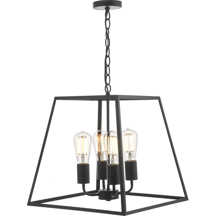 Där Lighting ACA8622 - Láncra akasztható csillár ACADEMY, 4xE27/60W/230V, fekete
