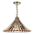 Där Lighting ARD866 - ARDECHE láncos csillár 1xE27/60W/230V sárgaréz/füstös barna