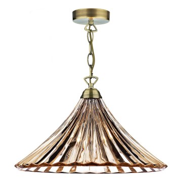 Där Lighting ARD866 - ARDECHE láncos csillár 1xE27/60W/230V sárgaréz/füstös barna