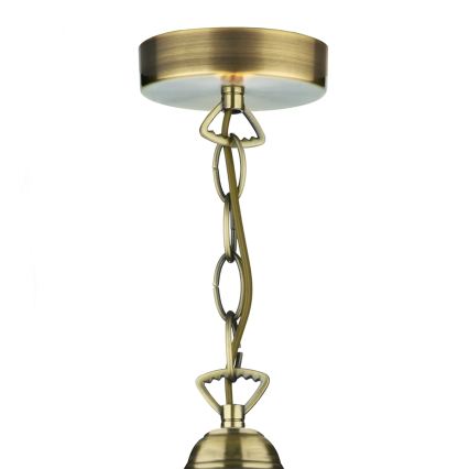 Där Lighting ARD866 - ARDECHE láncos csillár 1xE27/60W/230V sárgaréz/füstös barna