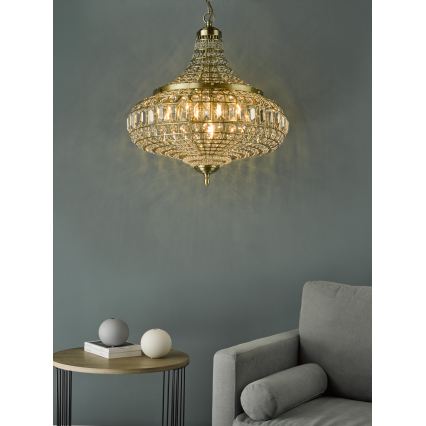 Där Lighting ASM0675 - ASMARA láncra szerelt csillár 6xE14/40W/230V, sárgaréz