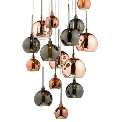 Där Lighting AUR1564 - Kábelre függesztett csillár AURELIA 15xG4/10W/230V fekete/rézszínű