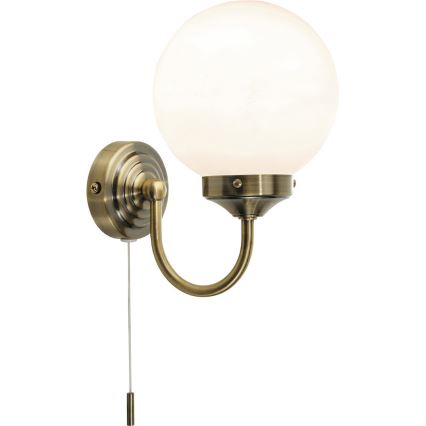 Där Lighting BAR0775 - BARCLAY fürdőszobai fali lámpa, 1x E14/40W/230V, IP44, sárgaréz