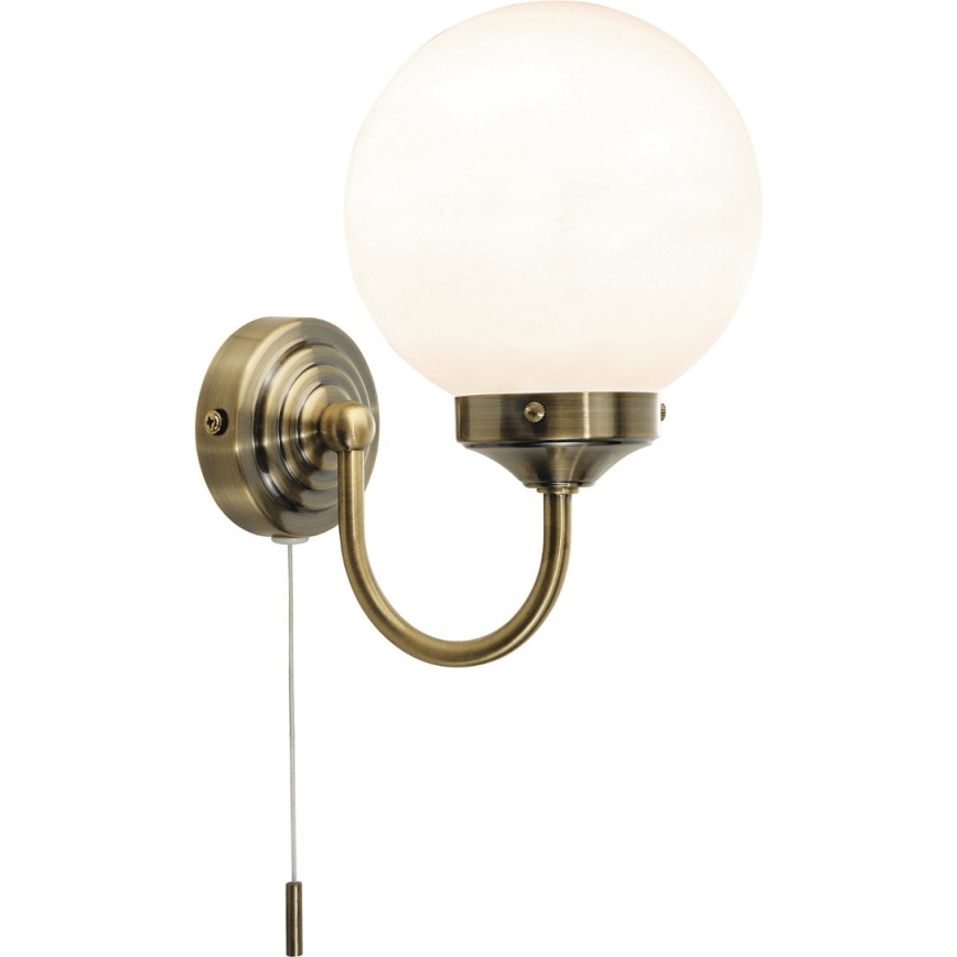 Där Lighting BAR0775 - BARCLAY fürdőszobai fali lámpa, 1x E14/40W/230V, IP44, sárgaréz