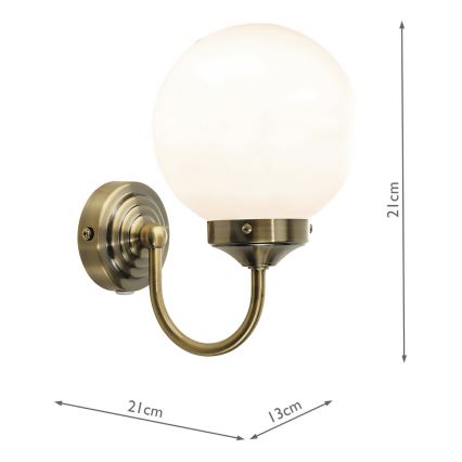 Där Lighting BAR0775 - BARCLAY fürdőszobai fali lámpa, 1x E14/40W/230V, IP44, sárgaréz