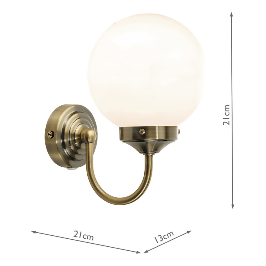 Där Lighting BAR0775 - BARCLAY fürdőszobai fali lámpa, 1x E14/40W/230V, IP44, sárgaréz