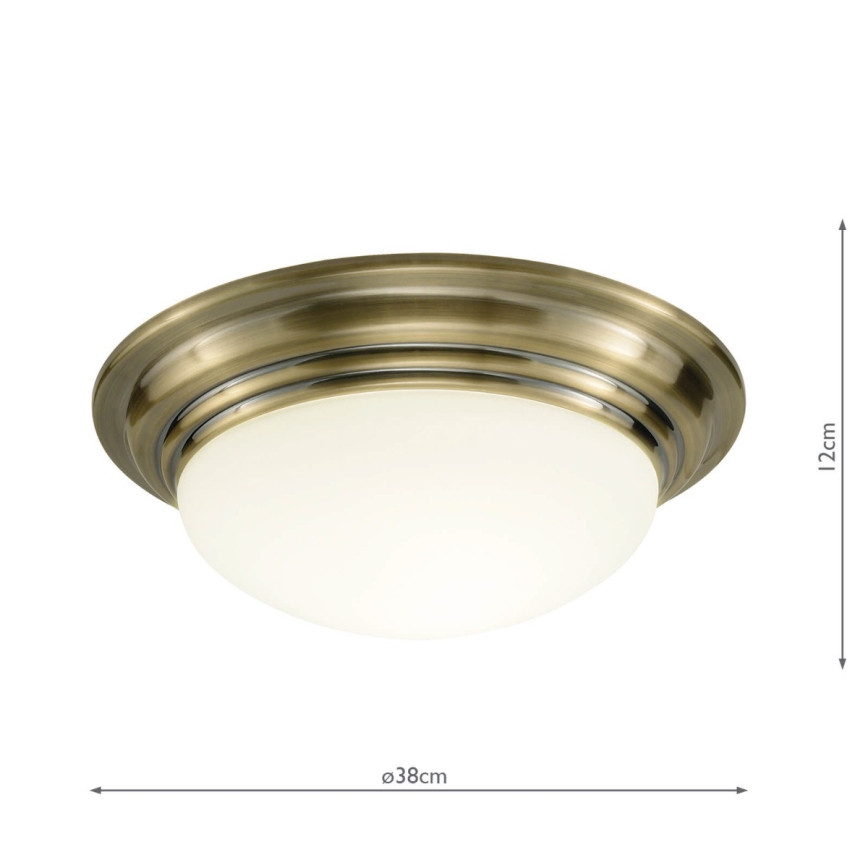 Där Lighting BAR5075 - Fürdőszobai mennyezeti lámpatest BARCLAY 1xE27/60W/230V Ø 38 cm sárgaréz