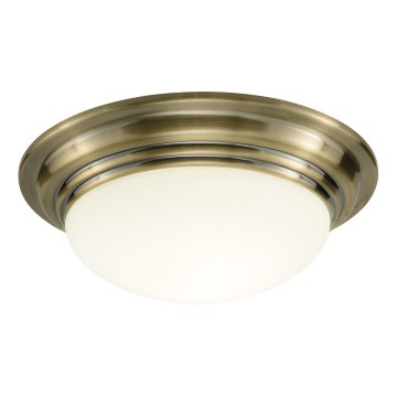 Där Lighting BAR5075 - Fürdőszobai mennyezeti lámpatest BARCLAY 1xE27/60W/230V Ø 38 cm sárgaréz