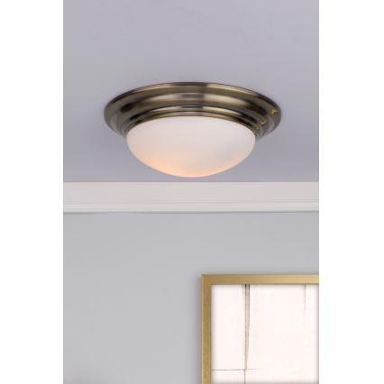 Där Lighting BAR5275 - BARCLAY fürdőszobai mennyezeti lámpatest, 1xE27/60W/230V, átm. 31 cm, sárgaréz